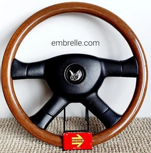 MOMO wooden steering wheel 380 made in Italy RARE HONDA BMW VW Jaguar Mercedes - Picture 1 of 12