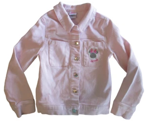 Disney girls denim pink jean lightweight jacket Minnie mouse exc condition sz 6 - Picture 1 of 5