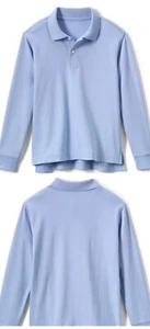 Lands End Uniform Big Kid Gr. M (10/12) langes SLV Mesh Husky Poloshirt, blau #7 - Bild 1 von 1