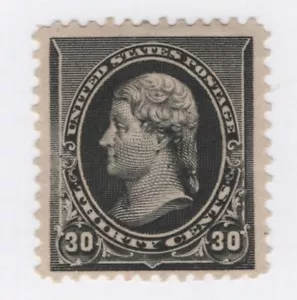 1890 US SC 228 30c Black - Jefferson - MLH VF/XF - Picture 1 of 3