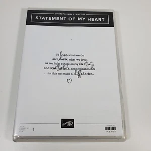 Stampin Up 148108 Statement of My Heart Photopolymer Stamp Set Words Unused - Picture 1 of 4