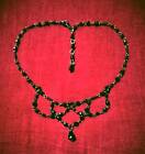 50% Off! Vintage Gothic Victorian Black Faceted Jet Beads Choker Necklace
