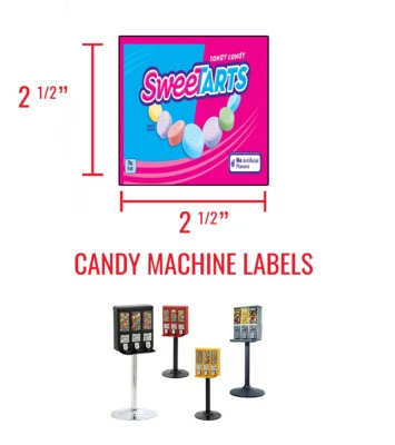 (9) Candy Vending Machine Stickers - Labels - SWEET TARTS - 2.5" x 2.5" - Image 1 of 2