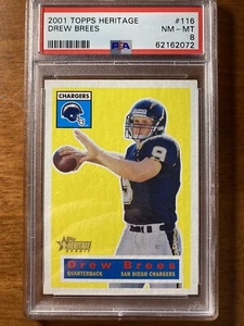 2001 Topps Heritage Drew Brees /1956 PSA 8 - Picture 1 of 3