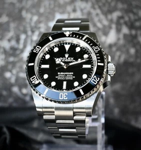 Rolex Submariner 124060 Silver Oyster Bracelet with Black Bezel - Picture 1 of 9