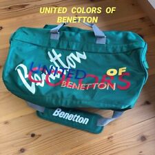 Bolso de lona United Colors of Benetton verde vintage talla 20,4 x 12,9 x 11,8 in
