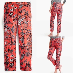 J.CREW COLLECTION 2 Cropped pant in 100% silk Ratti monkey print F5884 $350 - Picture 1 of 8