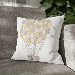 CUSHION COVER PILLOW CASE|HOT AIR BALLOONS - Picture 1 of 7