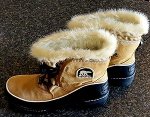 Sorel Tivoli ~ Damen-Winterstiefel beige ~ Größe 8 Wildleder-Kunstfellfutter gebraucht, in einwandfreiem Zustand - Bild 1 von 2