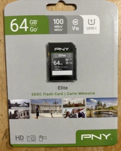 PNY Elite SDXC Flash Card Elite 64GB... FREE S&H! - Picture 1 of 2
