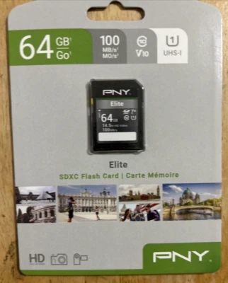 PNY Elite SDXC Flash Card Elite 64GB... FREE S&H! - Image 1 of 2
