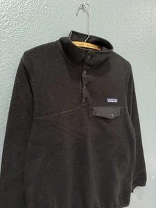 Patagonia Men’s Black Synchilla Snap T Fleece Sweatshirt Men’s Small - Picture 1 of 4