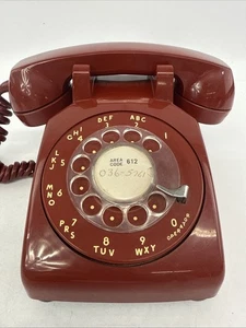 Vintage Western Electric Dark Red Rotary Dial Desk 500 Telephone Bell System - Picture 1 of 22