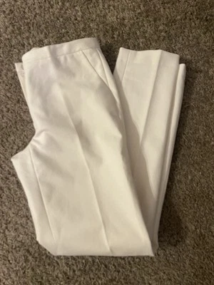 Pantalones de vestir Magaschoni blancos mezcla de algodón elástico con bolsillos delanteros planos abertura - 2 Foto 1 de 4