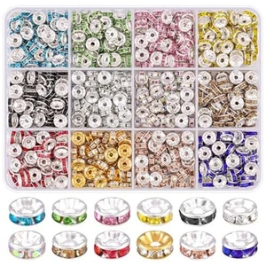 2x(720 piezas cuentas espaciadoras de 8 mm para manualidades, cuentas espaciadoras Rondelle de 12 colores8488 - Imagen 1 de 10