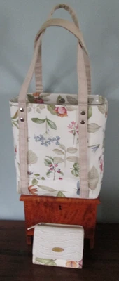 Longaberger Cartera Bolso Bolsillo Almuerzo Billetera Botánico Forro Plástico Foto 1 de 4