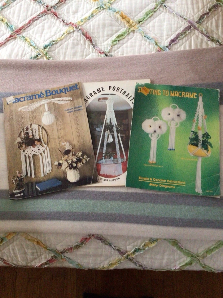 Three Vintage Macrame Pattern Books - Home Decor Projects - Image 1 of 1