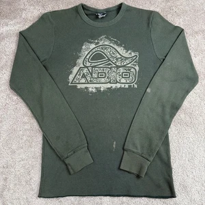 Green Vintage Adio Footwear Long Sleeve Thermal Shirt Size S Skate Skateboarding - Picture 1 of 7