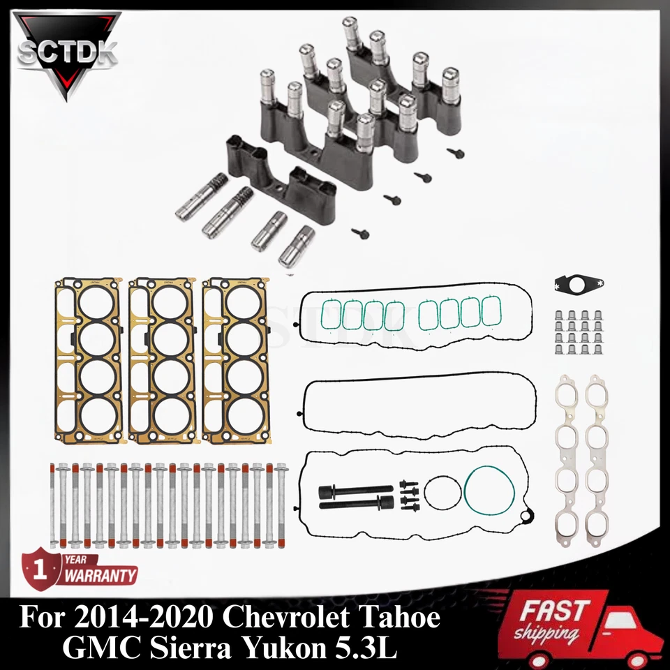 Juego de juntas de culata Kit de elevadores de pernos para Chevrolet Tahoe GMC Sierra Yukon 14-20 5,3 L Foto 1 de 4