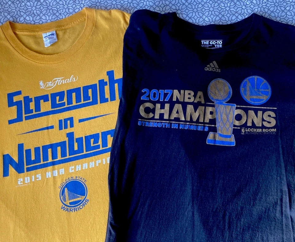 Lote de camisetas Golden State Warriors para hombre L 2015 y 2017 campeón de las finales de la NBA Adidas Foto 1 de 4