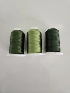 3 Large Spools Leaf Green SULKY Machine Embroidery Thread lot - Picture 1 of 2