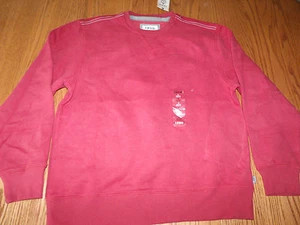 Neu Herren Izod Sweatshirt Rundhalsausschnitt Ärmel Shirt weinrot rot Medium M - Bild 1 von 1