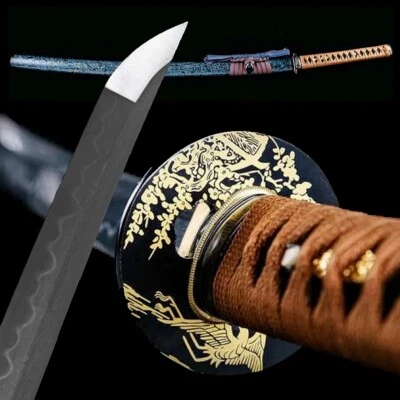 Espada Katana Ninja Samurai Japonesa Templada Acero Doblado Forjado a Mano con Arcilla Foto 1 de 4