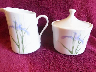 Crema y azucarero Corning Corelle Shadow Iris con tapa ¡Bonito! Foto 1 de 4