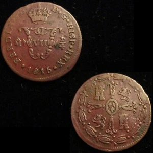 ESPAÑA, 241-FERDINANDO VII, 1/4 TLACO 1815 (1/2 REAL), MÉXICO, PVF. - Imagen 1 de 1