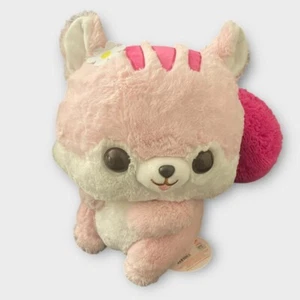 NEW Amuse Fusappo Squirrel Plush Animal Plushie Fuzzy Tail Pink Fluffy GS1116 - Picture 1 of 8