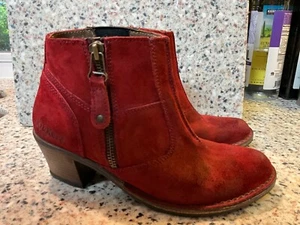 KICKERS RUST COLORED SUEDE BOOTS SIZE 6/36 SIDE ZIP WOMENS - Picture 1 of 11