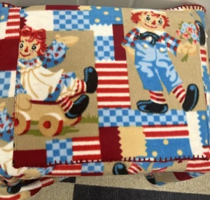 Vintage Handmade Raggedy Ann & Andy Throw Blanket 60 X 40 Collectible Sweet!! - Picture 1 of 9