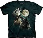 Three Wolf Moon Tie Dye Adult and Youth T-shirt - Wolf Pack Wolves Howling Tee