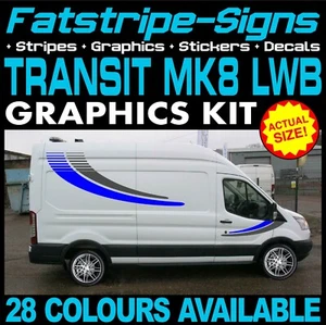 passend für Ford Transit MK8 L3 LWB WOHNMOBIL CAMPER VAN GRAFIK AUFKLEBER STREIFEN - Bild 1 von 3