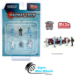 American Diorama 1:64 - Hazmat Crew Figures - 6pcs Set Die Cast Metal - Mijo