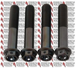 RACE DRILLED DUCATI BLACK TITANIUM FRONT CALIPER BOLTS MONSTER 1100 1200 - Picture 1 of 1