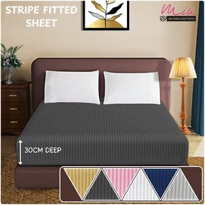 Lenzuolo con angoli materasso extra profondo 30 cm qualità hotel completo lenzuola matrimoniale e king - Foto 1 di 72