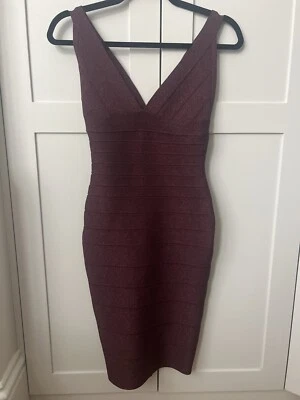 herve leger bandage dress maroon champagne XS / UK 6 - Image 1 of 4