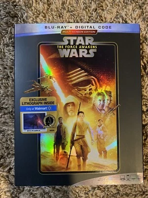 New Star Wars The Force Awakens Blu-ray/DC + Lithograph Walmart USA - Image 1 of 3