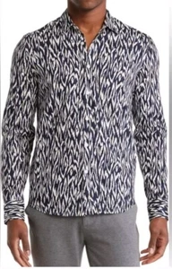 Good Man Brand Button Down Shirt  Lite Blue Black White Long Sleeve Mens Large - Picture 1 of 9