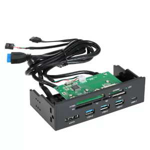 5.25 Inch Dashboard Media Front Panel With eSATA 3 Port USB 3.0 Card Reader - Picture 1 of 8