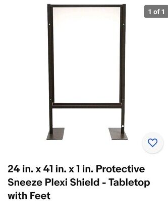 24 ×41  ×1  Protective Sneeze Plexi Shield+Tabletop With Feet • 85$