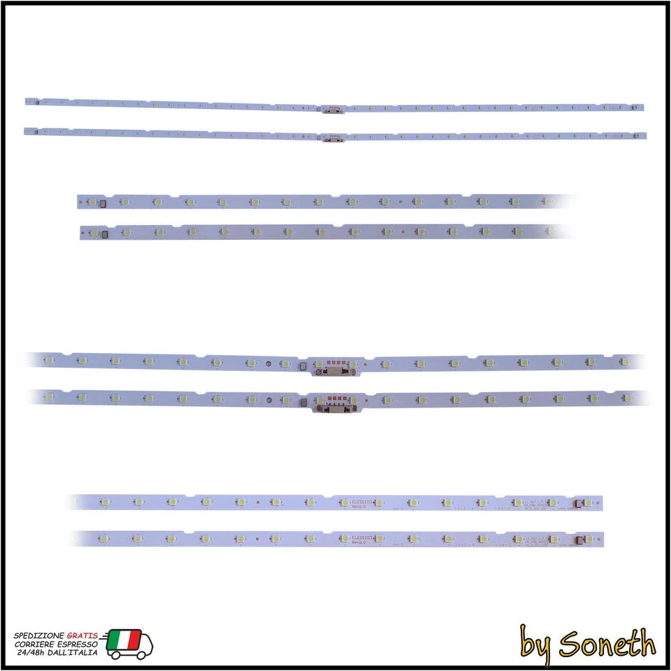 SONETH KIT 2 BARRE LED TV PER SAMSUNG UE55NU7091 UE55NU7091U UE55NU7091UXZT