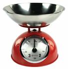 RED 5 KG TRADITIONAL WEIGHING KITCHEN SCALE BOWL RETRO SCALES MECHANICAL VINTAGE