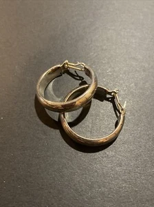 Sterling Silver 925 - ITALY MILOR Thick Hoop Earrings Signed - Picture 1 of 7