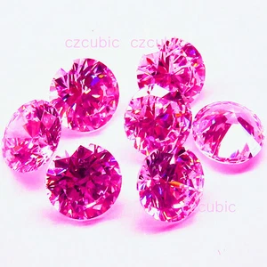  PINK CUBIC ZIRCONIA / CZ 3.0 TO 6.0 MMROUND WHOLESALE CZ  5A QUALITY U.S  - Picture 1 of 7