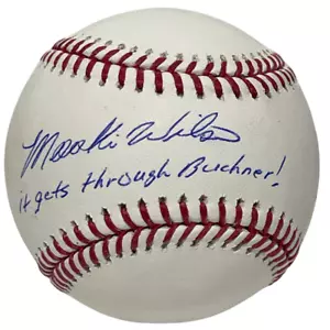 Mookie Wilson Signed ROMLB Baseball w/ it gets through Buckner PSA COA Mets - Picture 1 of 2