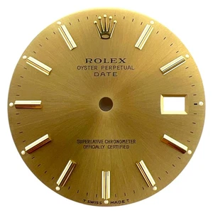 Rolex Oyster Perpetual Date genuino esfera de 34 mm oro champán 15037 - Imagen 1 de 4