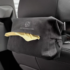 Porsche Alcantara Suede Large Tissue Box Pouch 911 718 Macan Cayenne New - Bild 1 von 3