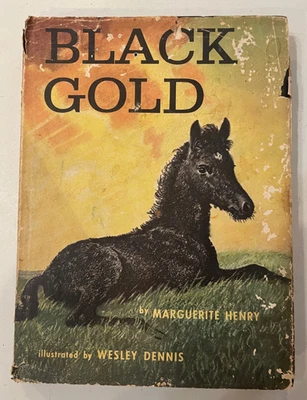 Marguerite Henry Wesley Dennis 1st Ed 1957 Black Gold Hardcover w/Dust-jacket - Image 1 of 4